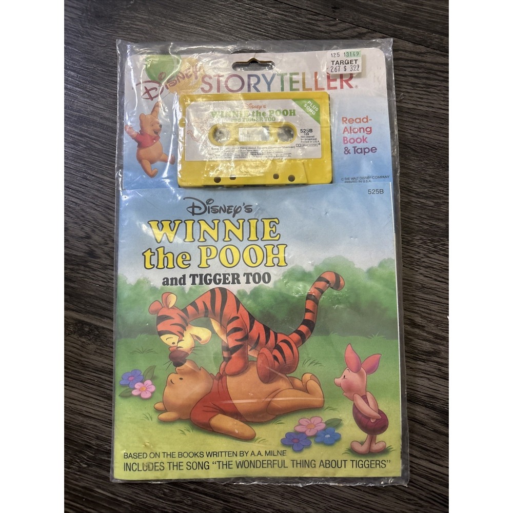Vintage Disney Storyteller Winnie the Pooh and Tigger Too Book & Cassette Sealed